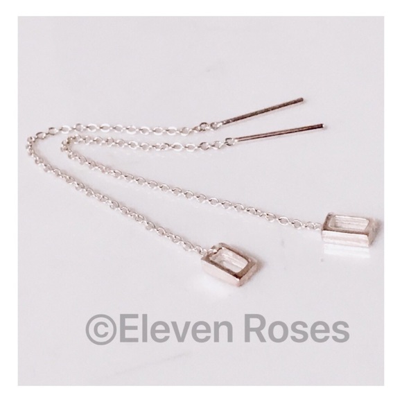 Sterling Silver Chain Dangle Threader Earrings - Picture 1 of 6